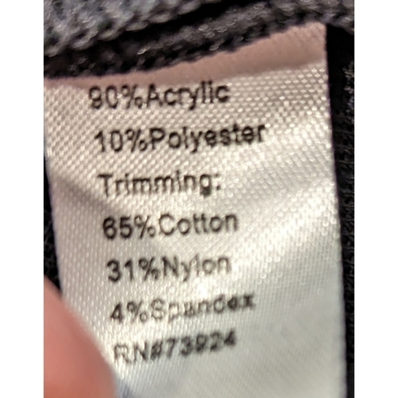 Ming Wang Black Open Cardigan Pink Ribbon Detail Size Medium - Picture 4 of 6